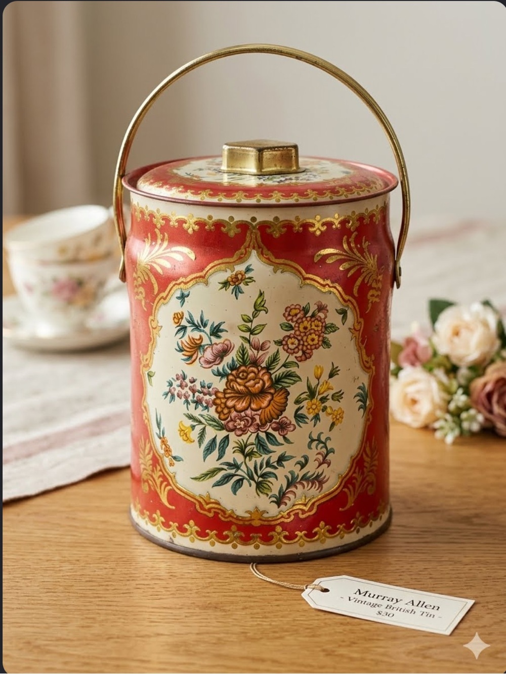 Murray Allen vintage confection tin canister produced in England